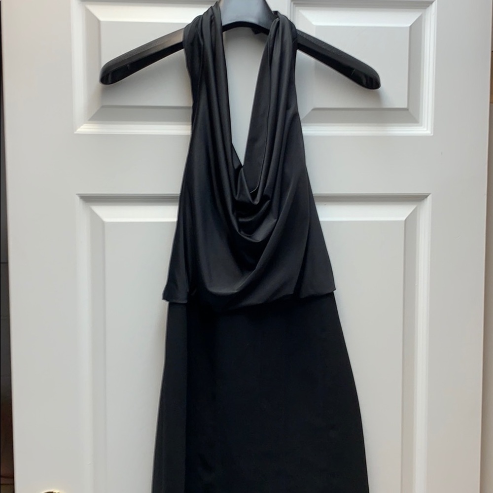 JS collection black halter dress.